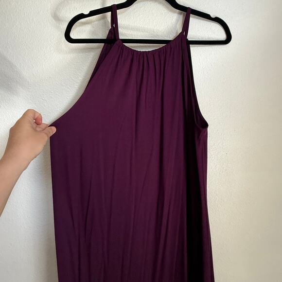 NWT Eileen Fisher Tencel Blend Halter Sheath Dress in Blackberry Purple XL - Picture 6 of 13